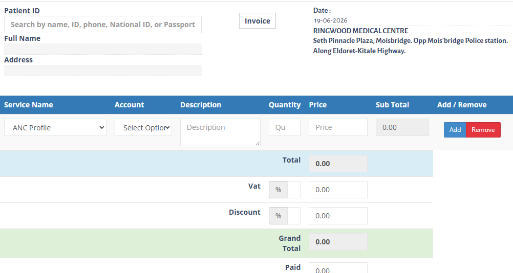 billing module clinic management system